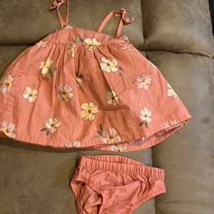 Pink flower dress with bloomers